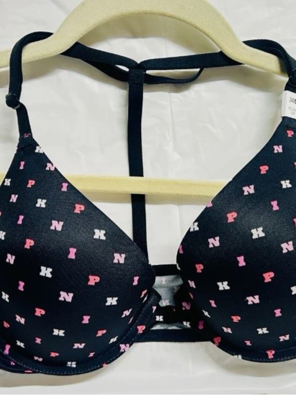 Victoria’s Secret Bra - 34B Black with Pink Pattern - Picture 5 of 5